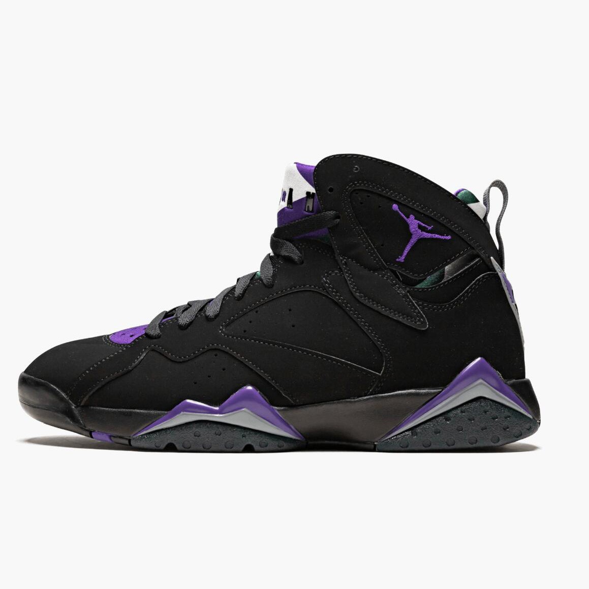 black and purple jordans retro 7